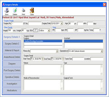 OncoSoft Surgery Details Window